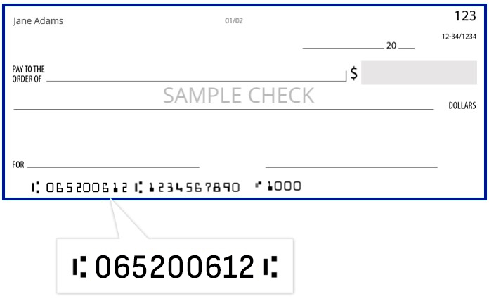 Routing Number 065200612